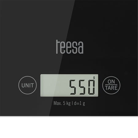 Cântar bucătărie sticlă negru Teesa TSA0804-B