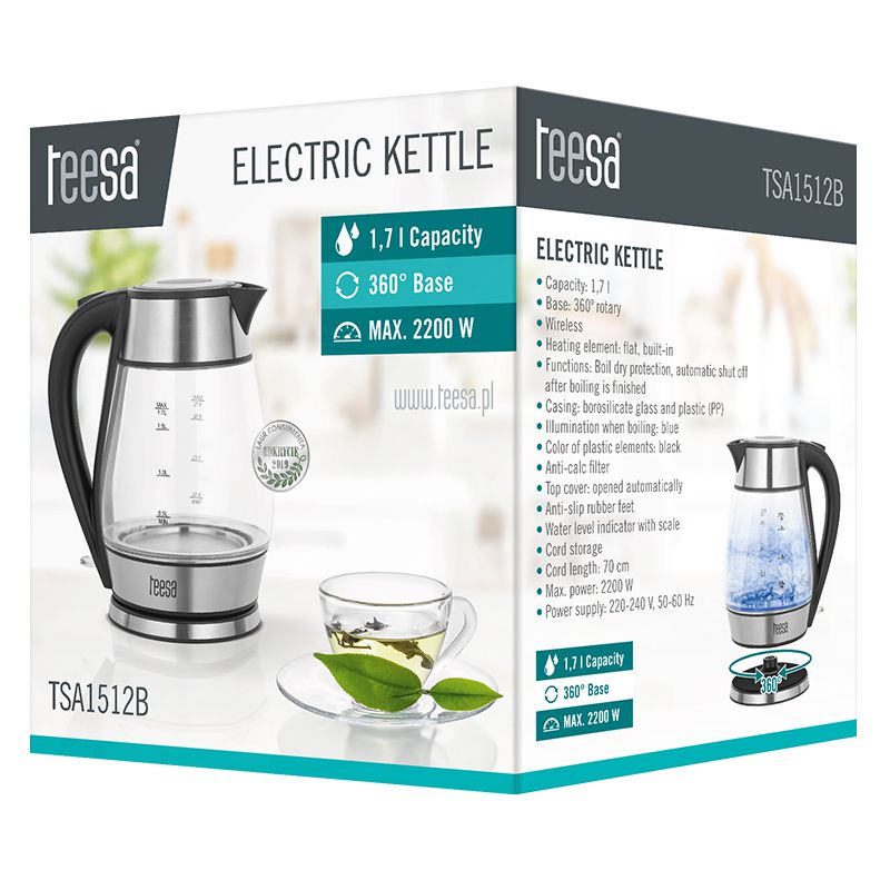 Fierbător electric cordless 1.7l Teesa TSA1512B