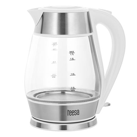 Fierbător electric cordless 1.7 l, 2200 W, alb/argintiu, Teesa TSA1512W