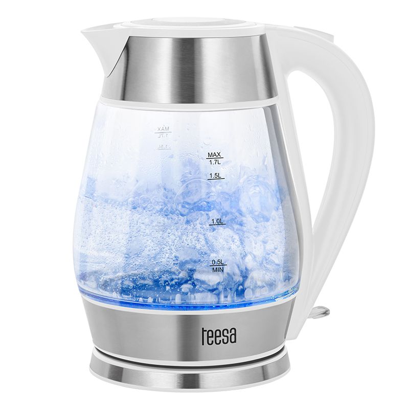 Fierbător electric cordless 1.7 l, 2200 W, alb/argintiu, Teesa TSA1512W