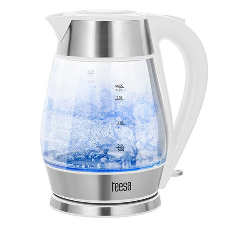 Fierbător electric cordless 1.7 l, 2200 W, alb/argintiu, Teesa TSA1512W