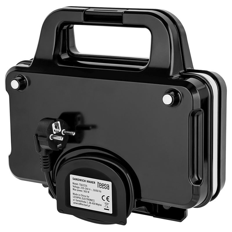 Sandwich maker ceramic XXL, 900 W, mâner rece, Teesa TSA3226