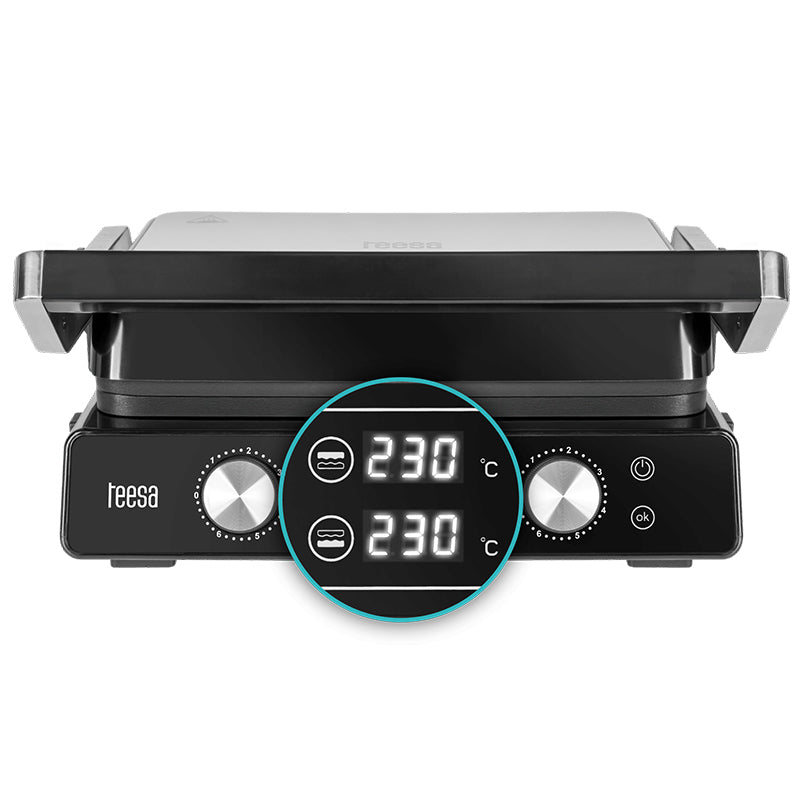 Grill electric Panini Sandwich 2000 W, 7 poziții, LED, Teesa TSA3239