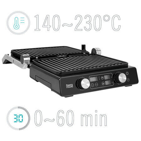 Grill electric Panini Sandwich 2000 W, 7 poziții, LED, Teesa TSA3239