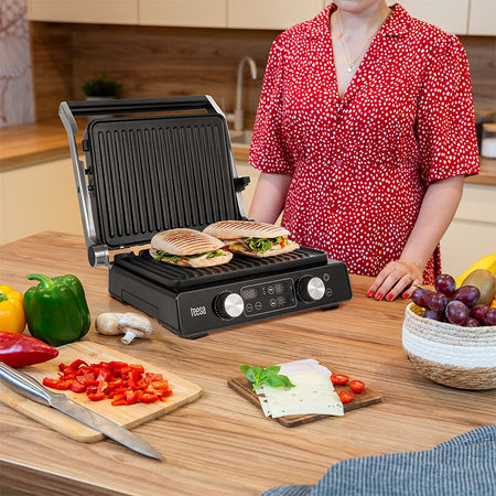 Grill electric Panini Sandwich 2000 W, 7 poziții, LED, Teesa TSA3239