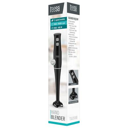 Blender de mână de 400 W cu 2 viteze, negru Teesa TSA3508B