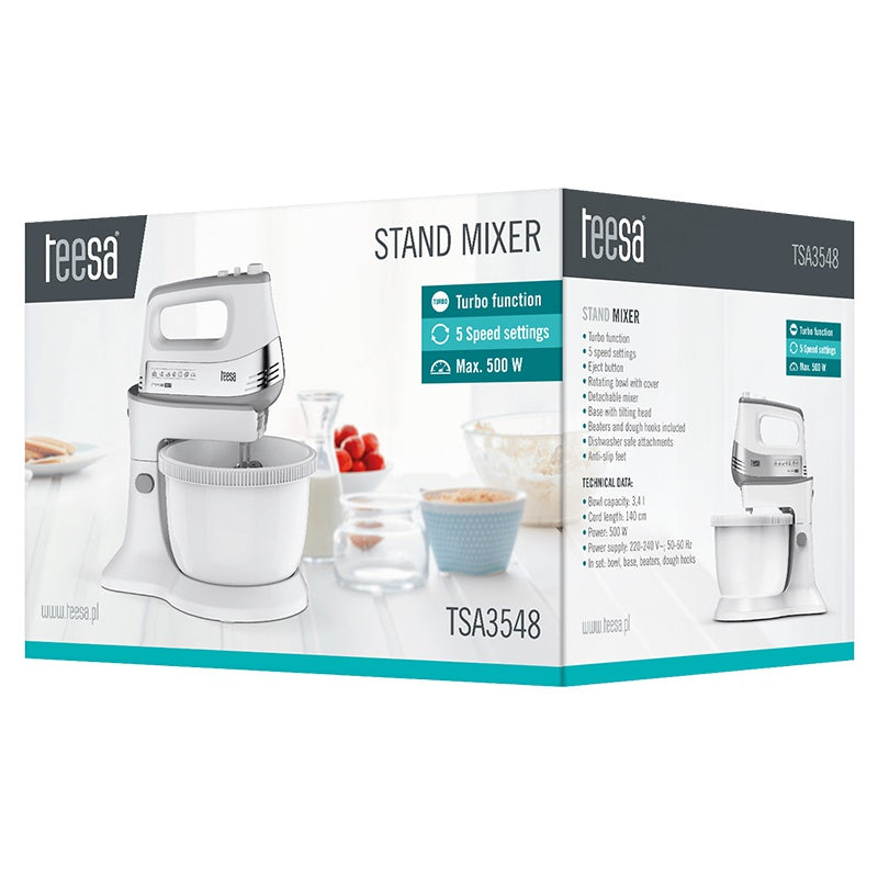 Mixer cu bol rotativ de 3,4 l și putere 500 W Teesa TSA3548