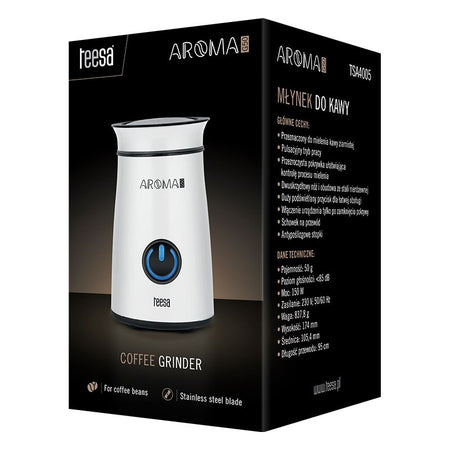 Râșniță de cafea Aroma G50 cu capacitate 50 g și putere 150 W Teesa TSA4005