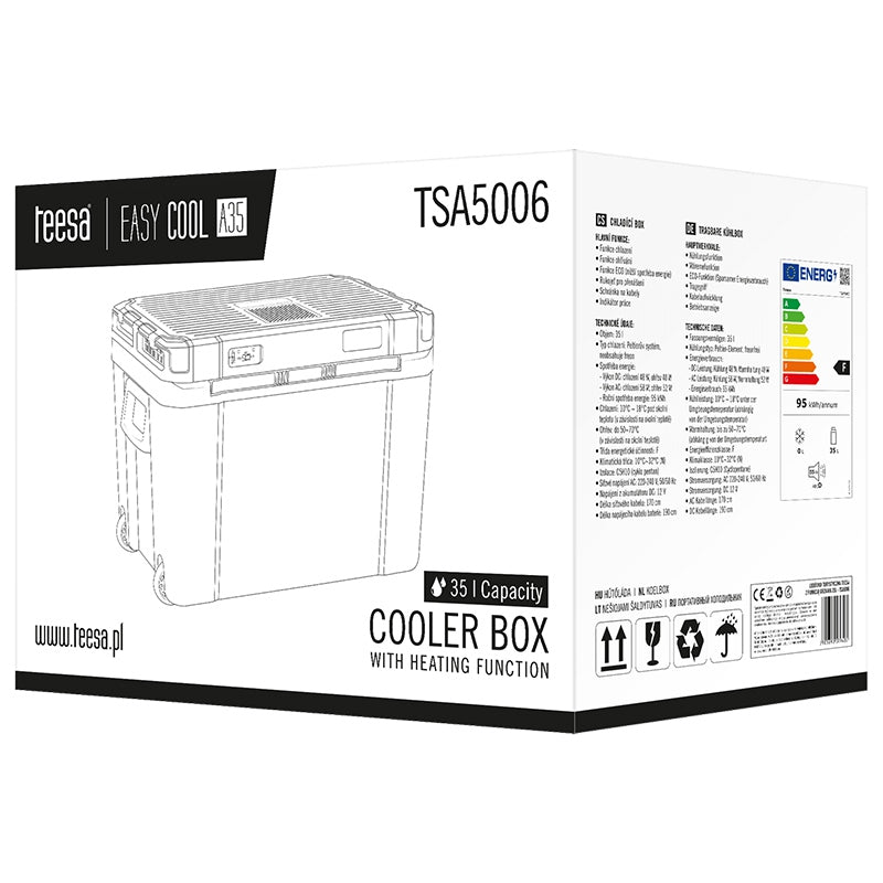 Ladă frigorifică cu răcire și încălzire de 35 l cu alimentare 12 V Teesa TSA5006