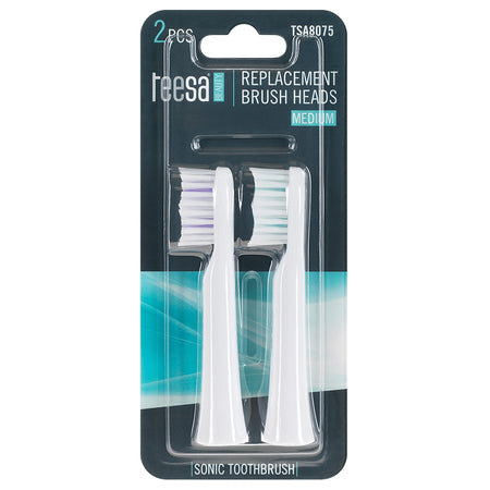 Set 2 capete de rezervă cu peri medii pentru periuța electrică Sonic Lite Teesa TSA8075