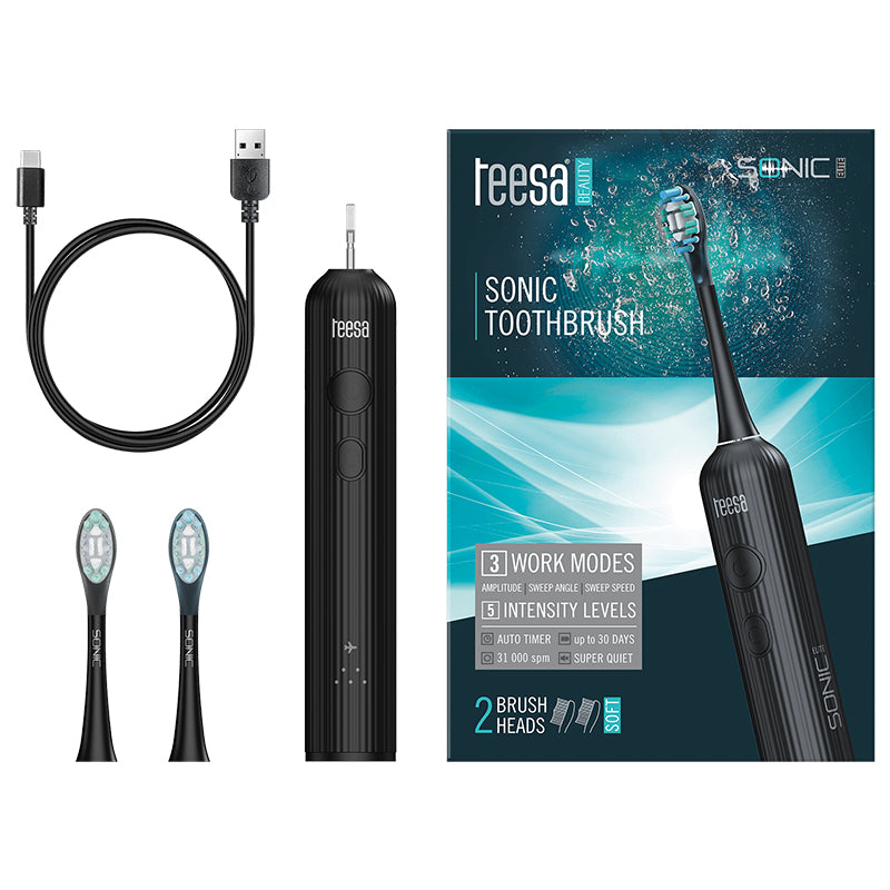 Periută de dinți electrică Sonic elite neagră Teesa TSA8082-B