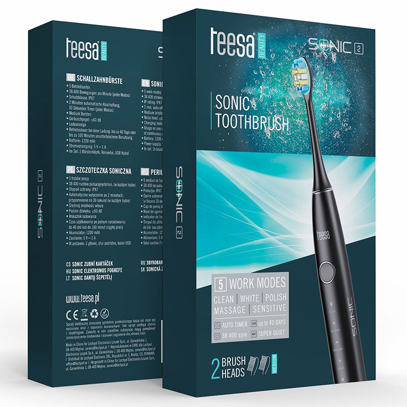 Periută de dinți electrică Sonic 2 black Teesa TSA8087-B