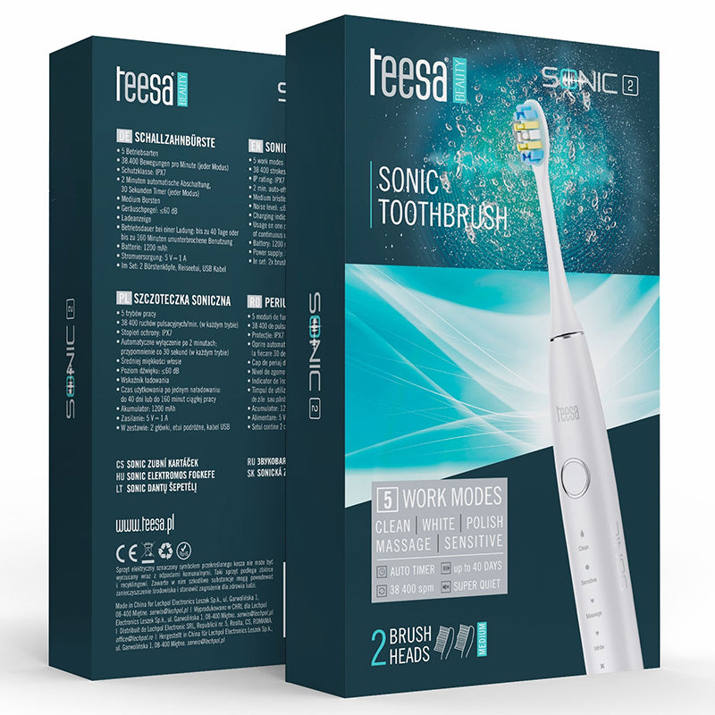 Periută de dinți electrică Sonic 2 white Teesa TSA8087-W