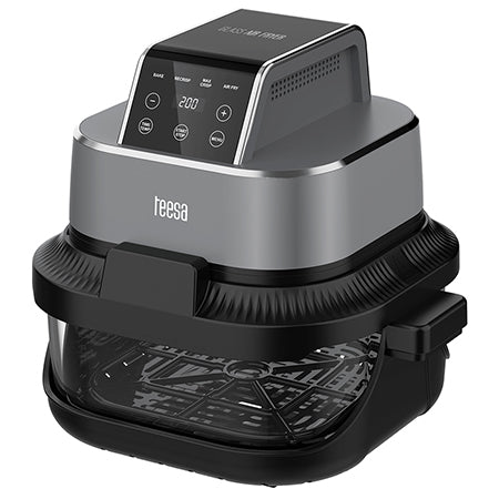 Friteuză Glass Airfryer 4 l + 1,5 l, 1500 W, panou tactil, Teesa TSA8090