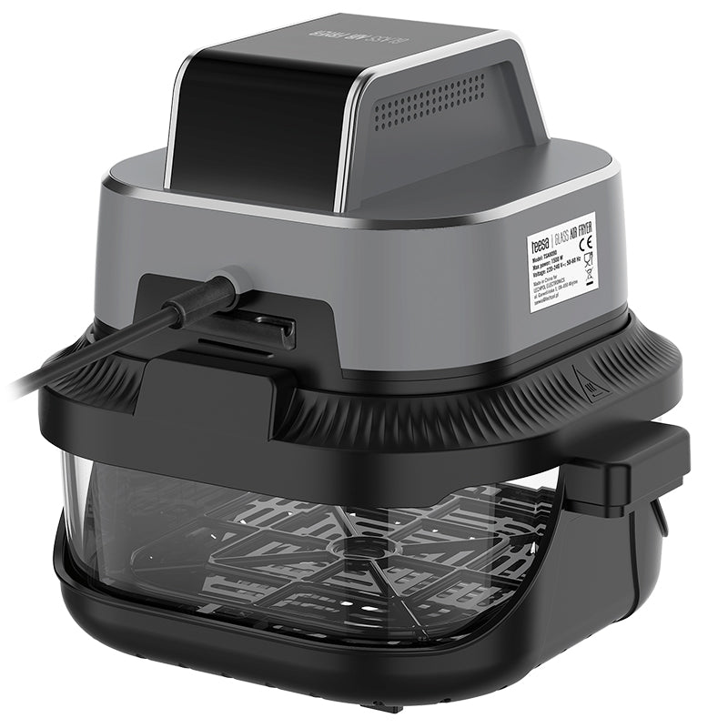 Friteuză Glass Airfryer 4 l + 1,5 l, 1500 W, panou tactil, Teesa TSA8090