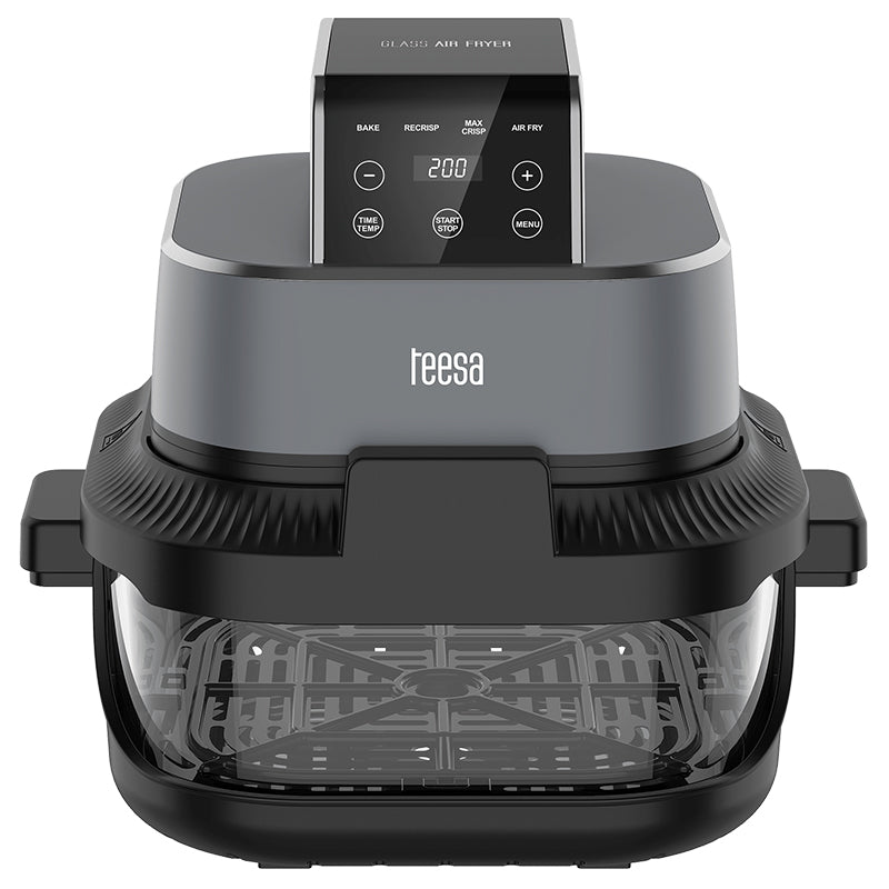 Friteuză Glass Airfryer 4 l + 1,5 l, 1500 W, panou tactil, Teesa TSA8090
