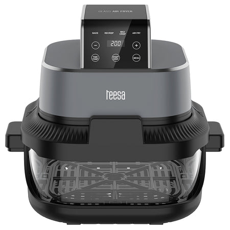 Friteuză Glass Airfryer 4 l + 1,5 l, 1500 W, panou tactil, Teesa TSA8090