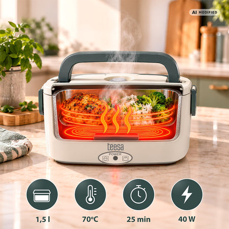 Casoletă electrică cu încălzire de 1,5 l și alimentare 12 V / 220-240 V Teesa TSA8092