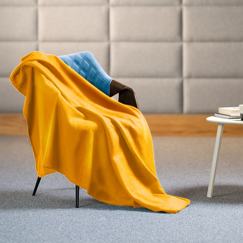 Pătură fleece polar galbenă de 130 × 150 cm Teesa TSA8900-3