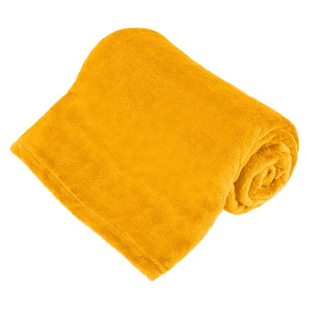 Pătură fleece galbenă 150 × 200 cm din poliester 220 g/m² Teesa TSA8901-3