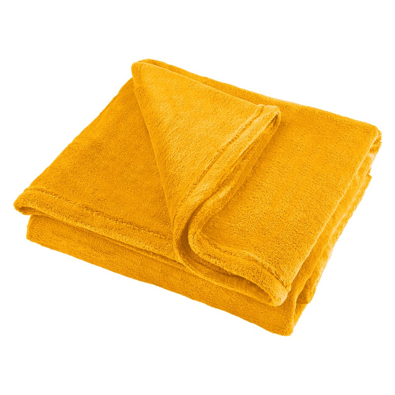 Pătură fleece galbenă 150 × 200 cm din poliester 220 g/m² Teesa TSA8901-3