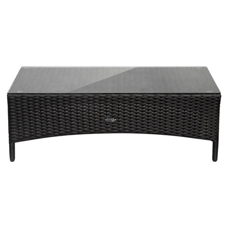Set mobilier grădină LILY 2 din ratan negru pentru 4 persoane cu canapea, 2 fotolii și masă Teesa TSA9001