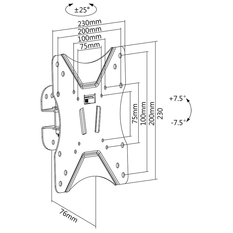 Suport de perete pentru TV de 23-42 inch cu VESA 200×200 și sarcină 25 kg Cabletech UCH0023A1