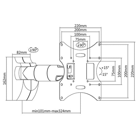 Suport de perete pentru TV pentru diagonale de 23-42 inch cu sarcină maximă de 30 kg Cabletech UCH0042A