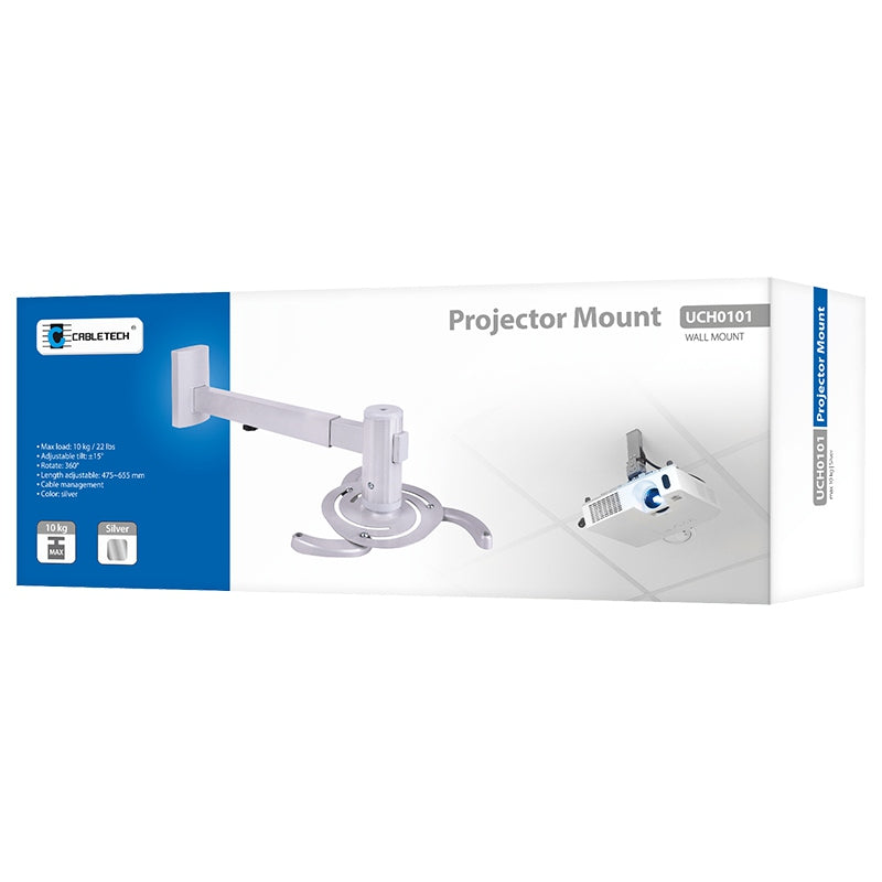 Suport de perete pentru proiector gri cu sarcină maximă de 10 kg Cabletech UCH0101