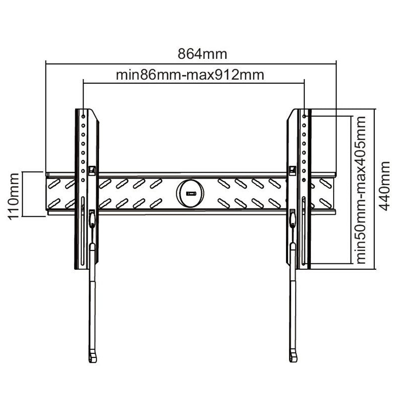 Suport de perete pentru TV LCD/plasmă de 42-63 inch cu VESA 800×400 și sarcină maximă 60 kg Cabletech UCH0108