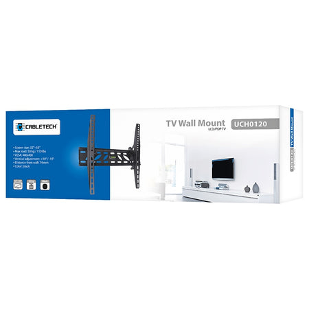 Suport TV de perete pentru 32-55 inch cu VESA 400×400 și înclinare reglabilă Cabletech UCH0120