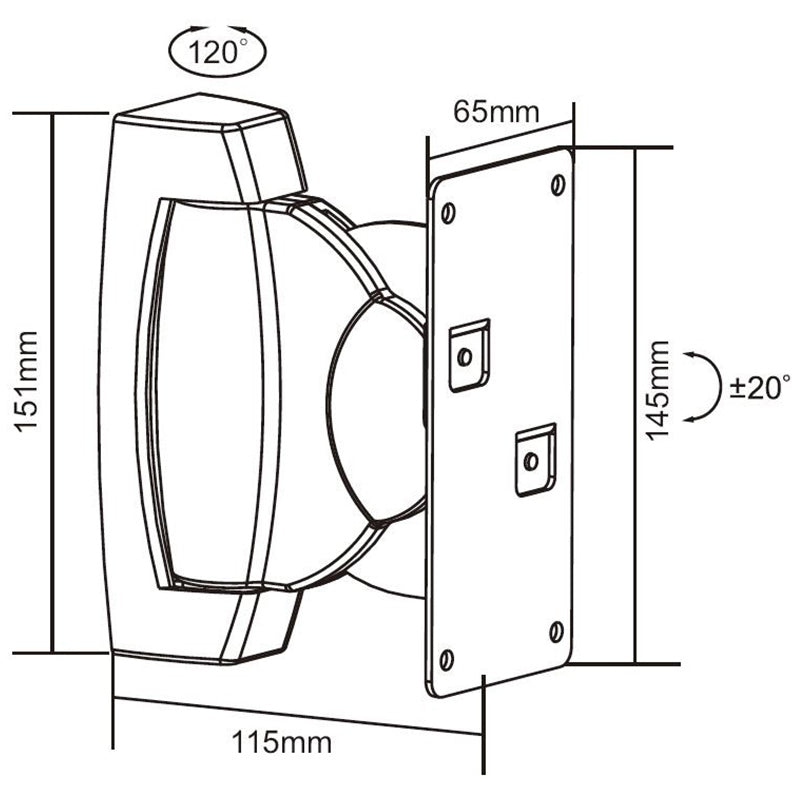 Set 2 suporturi de perete pentru difuzoare din plastic cu unghi ajustabil și sarcină max. 8 kg Cabletech UCH0122
