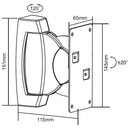 Set 2 suporturi de perete pentru difuzoare din plastic cu unghi ajustabil și sarcină max. 8 kg Cabletech UCH0122