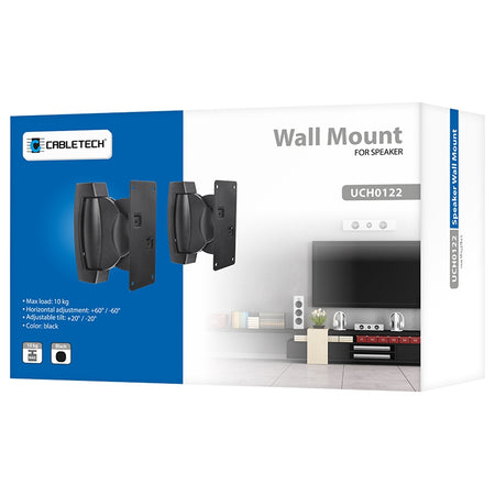 Set 2 suporturi de perete pentru difuzoare din plastic cu unghi ajustabil și sarcină max. 8 kg Cabletech UCH0122
