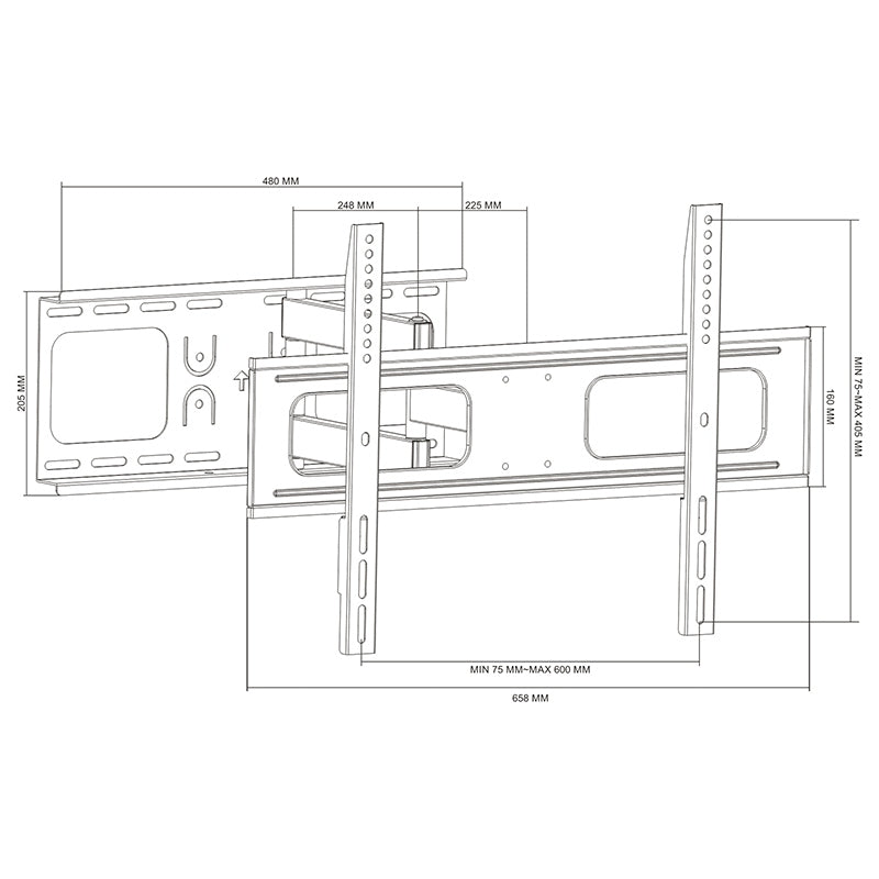 Suport TV de perete reglabil pentru ecrane de 37-70 inch cu VESA max 600 × 400 mm Cabletech UCH0129