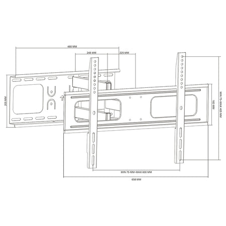 Suport TV de perete reglabil pentru ecrane de 37-70 inch cu VESA max 600 × 400 mm Cabletech UCH0129