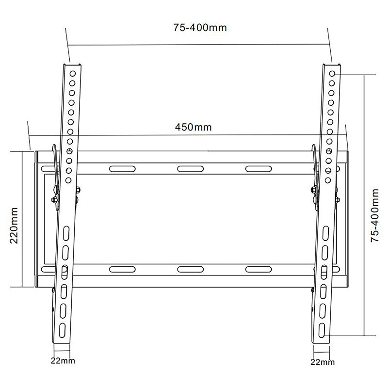Suport TV de perete pentru 26-55 inch cu înclinare Cabletech UCH0154