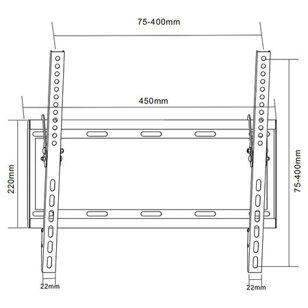 Suport TV de perete pentru 26-55 inch cu înclinare Cabletech UCH0154
