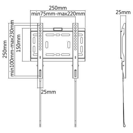 Suport LED TV 23-42 inch, VESA, max 50 kg Cabletech UCH0181