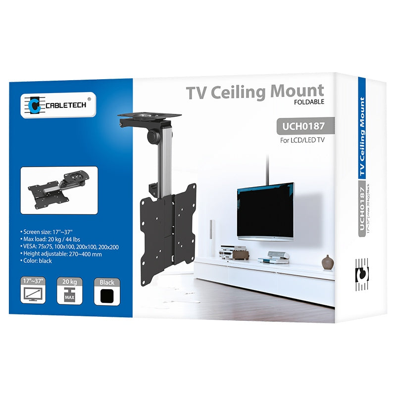 Suport tavan LED TV 17-37 inch reglabil, VESA, 20 kg, Cabletech UCH0187