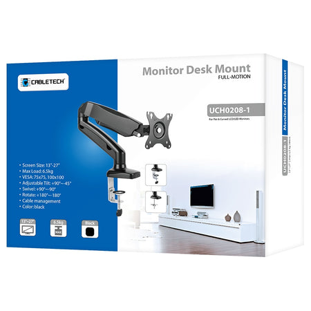 Suport monitor pentru monitoare de 13-27 inch cu VESA 75×75 și 100×100 Cabletech UCH0208-1