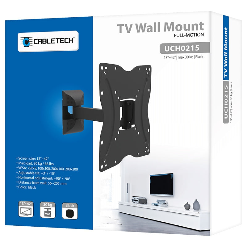 Suport TV de perete pentru 13-42 inch cu pivotare orizontală și verticală Cabletech UCH0215