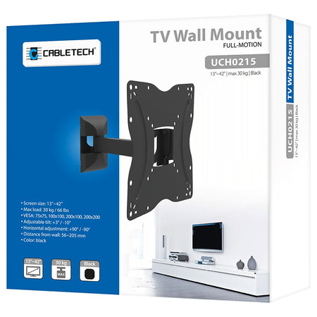 Suport TV de perete pentru 13-42 inch cu pivotare orizontală și verticală Cabletech UCH0215