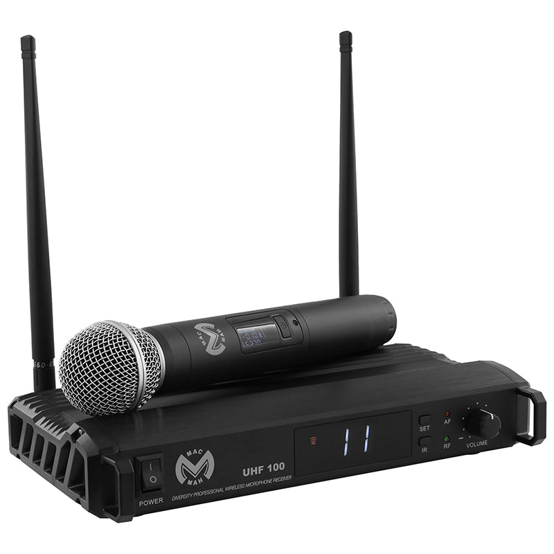 Stație microfon de mână wireless UHF cu LCD Mac Mah UHF 100M
