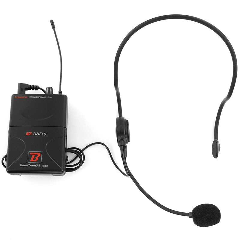 Stație 1 microfon wireless tip cască UHF 536,5 MHz BoomTone DJ UHF 10HL F6