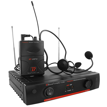 Stație 1 microfon wireless cu cască UHF 539,3 MHz BoomTone DJ UHF 10HL F7