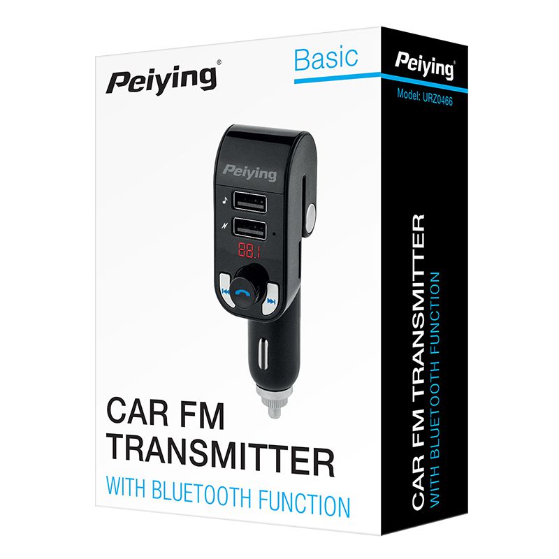 Modulator FM auto cu Bluetooth, 2 porturi USB și slot microSD Peiying URZ0466