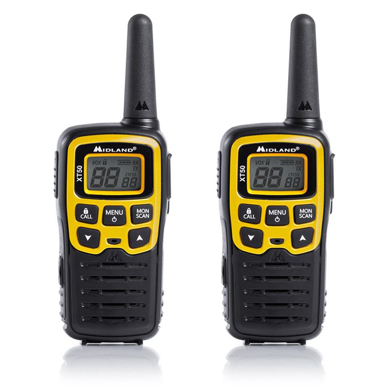 Set stații radio PMR Midland XT-50 cu 24 de canale și valiză de transport URZ0621