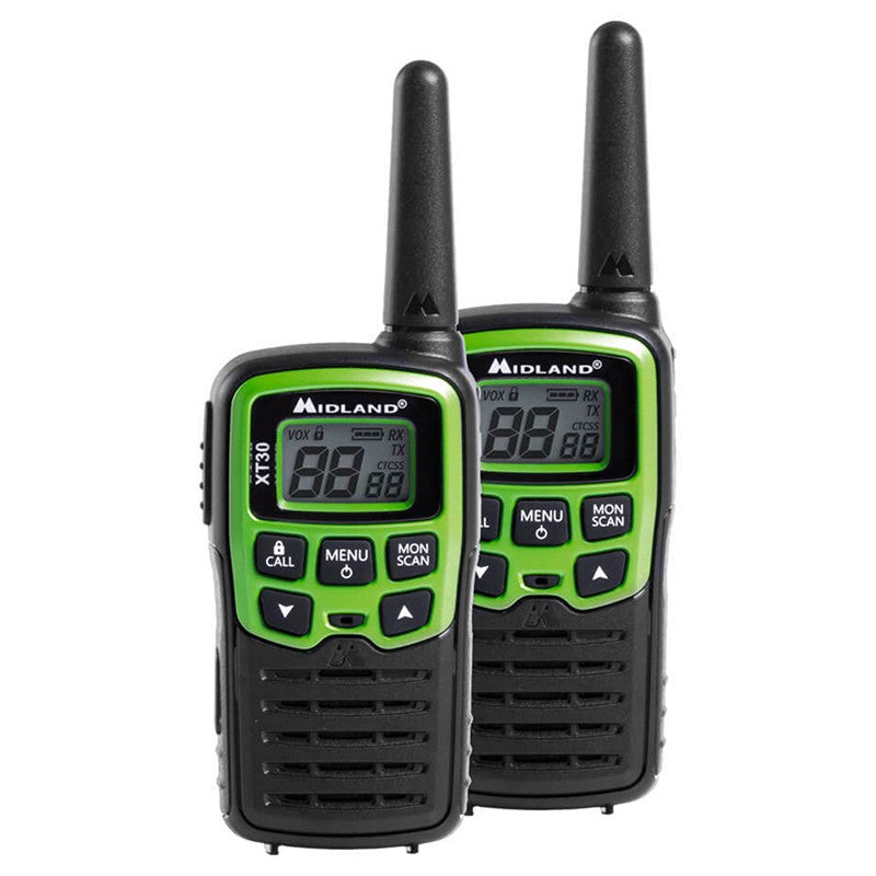 Set 2 stații radio PMR XT-30 cu 16 canale și încărcare USB Midland URZ0624