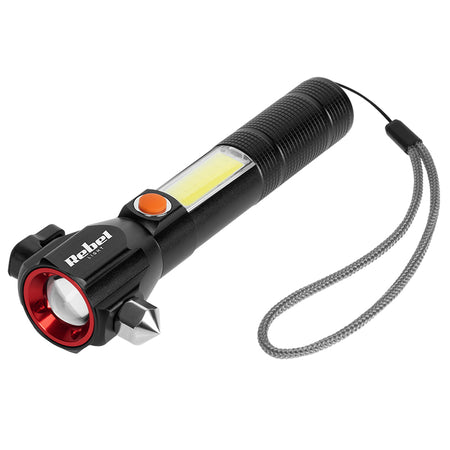 Lanternă multifuncțională cu acumulator LED + COB cu rază de iluminare de 200 m Rebel URZ0941-1